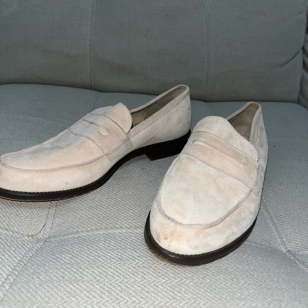 Country Road Penny Loafer Side Leather Pink / Tan 37/ 6.5 US Retail $120 ITALY